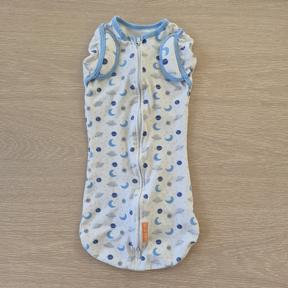 Newborn Baby SwaddleMe Blue and White Sleep Sack